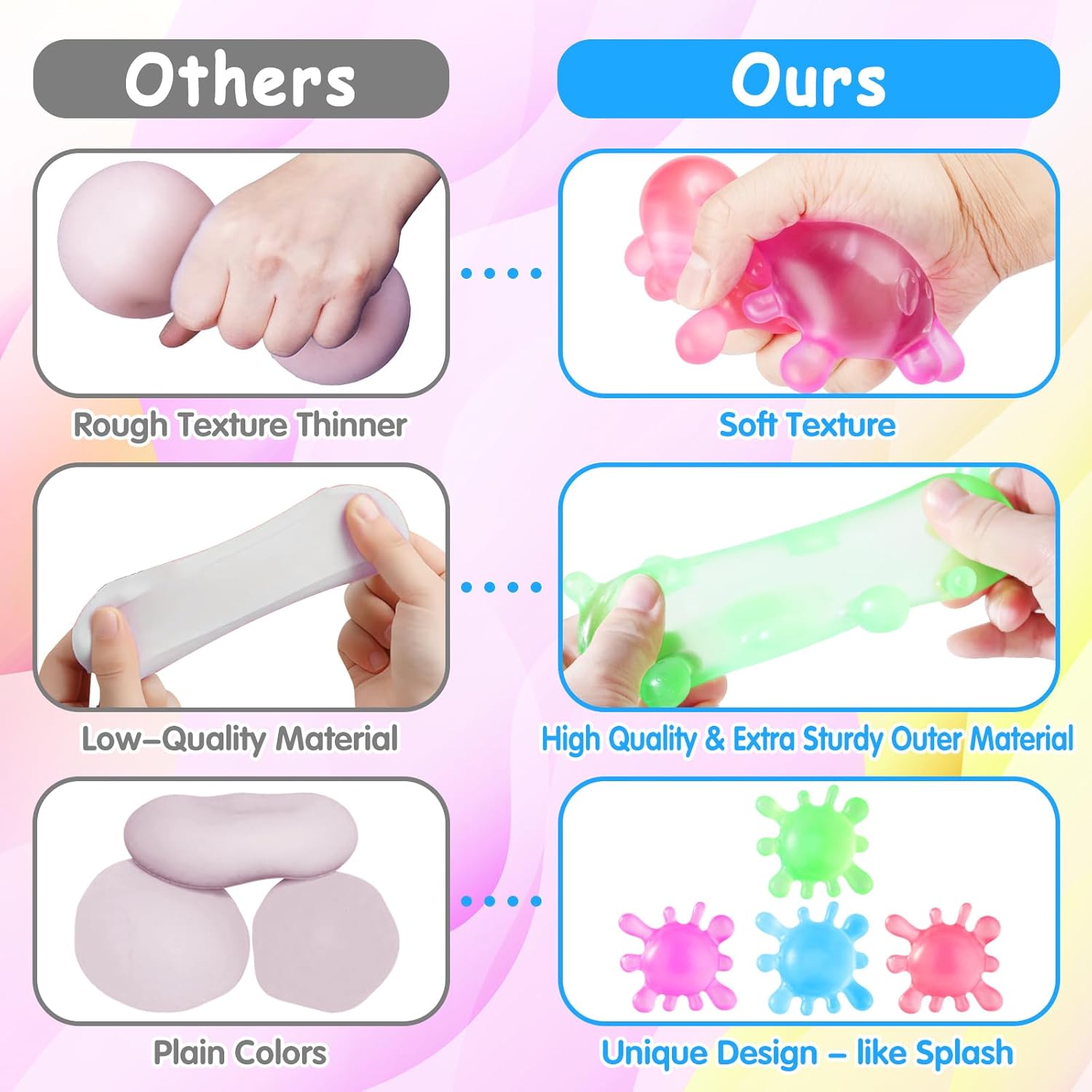 1 Pack Fidget Toys Stress Balls for Kids. Splat-Tastic Squishy Toy. Stress Splat Toy. Squishies Anxiety Stress Relief. Ice Squishy Stress Sensory Cube Malt Sugar Balls with Autism (Green) : Toys & Games - Image 5