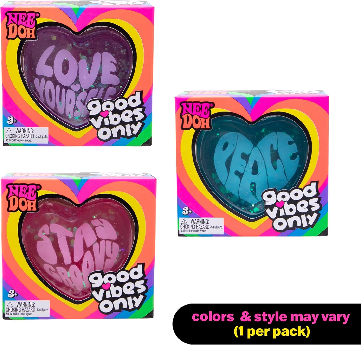 Schylling Needoh Good Vibes Only - Sensory Squeeze Toy - Colors May Vary (1 Per Pack) : Toys & Games - Image 2