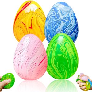4Pack Easter Eggs Squishy Fidget Toys Squeeze Toys for Kids Girls Boys Colorful Marbled Squishy Balls Stress Balls Easter Egg Fillers Stress Relief Sensory Toys Anxiety Relief : Home & Kitchen